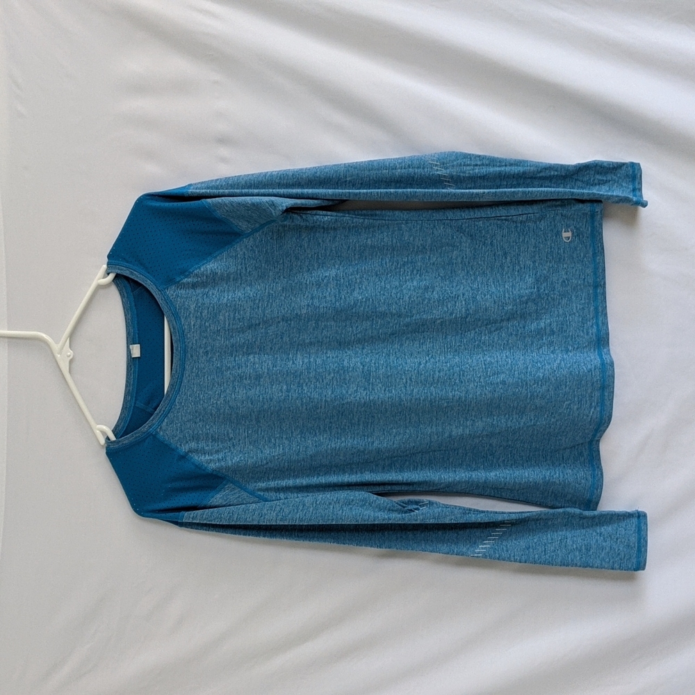 Champion Reflective Long-Sleeved Blue Active Top